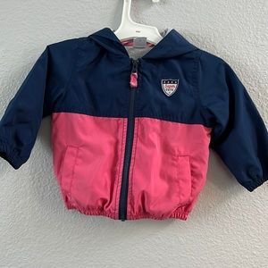 Carters size 9 months girls sweater with hoodie used in good condition